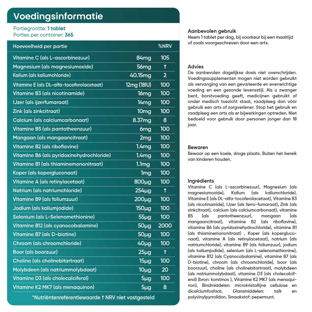 Multivitaminen en mineralen 400 tabletten - Image 7