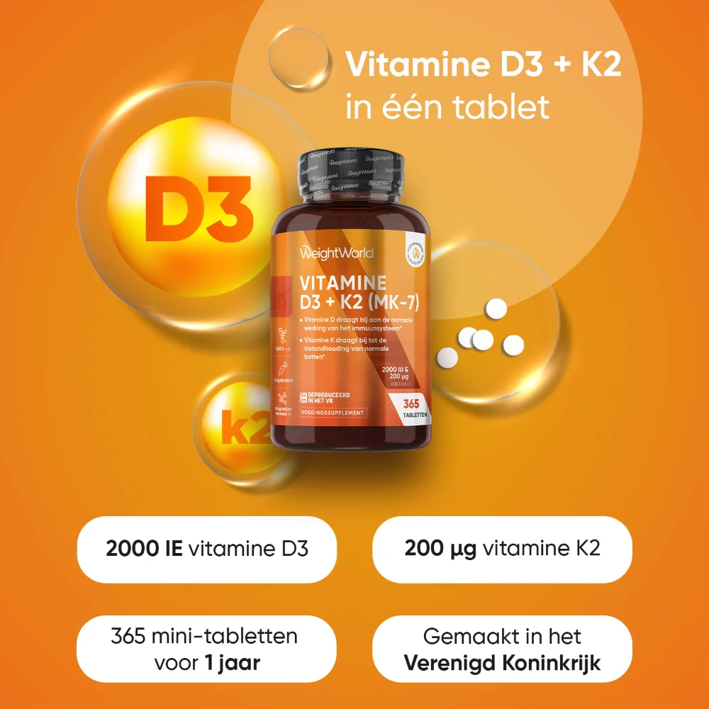 Vitamine D3 + K2 tabletten - Image 2